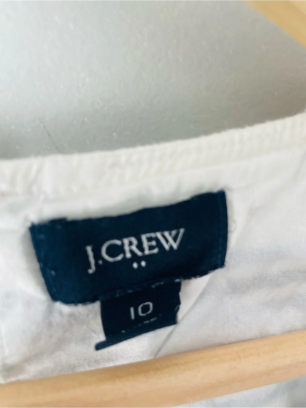 J. Crew Navy Label on White Fabric Top